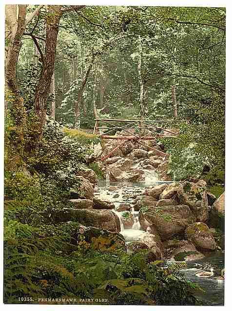 Vintage Fairy Glen Waterfall Penmaenmawr A4 Photo Print