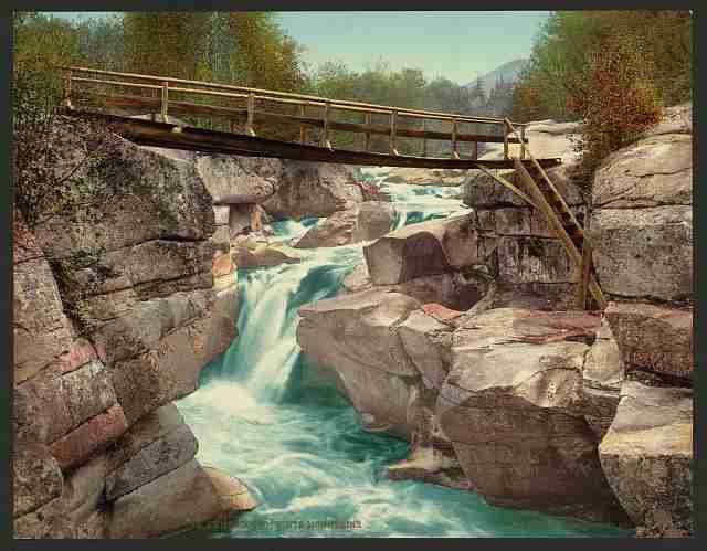 Vintage Falls of Ammonoosuc White Mountains A4 Photo Print