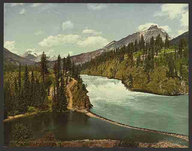 Vintage Falls of the Bow River Banff Alberta A4 Photo Print