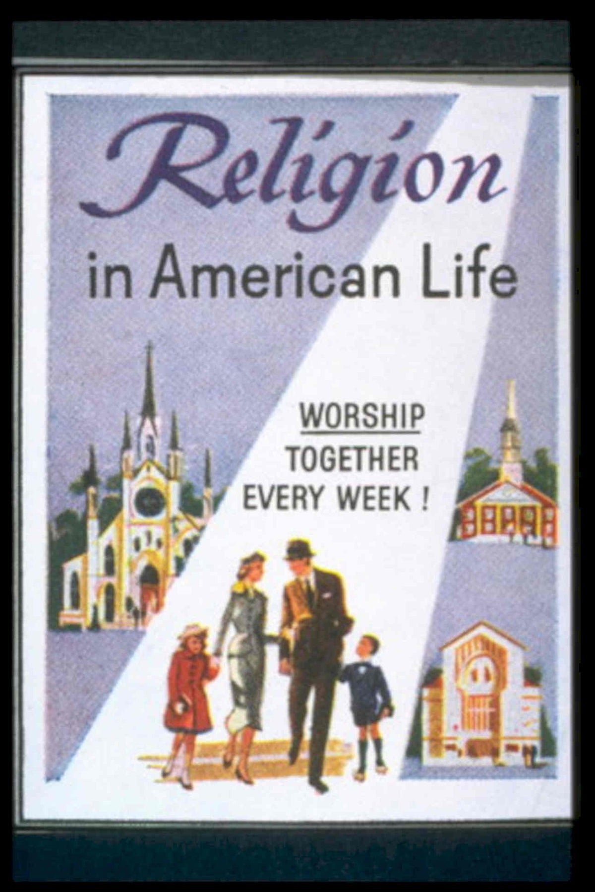 Vintage Family Churches 1950s Vintage Retro Advert Poster