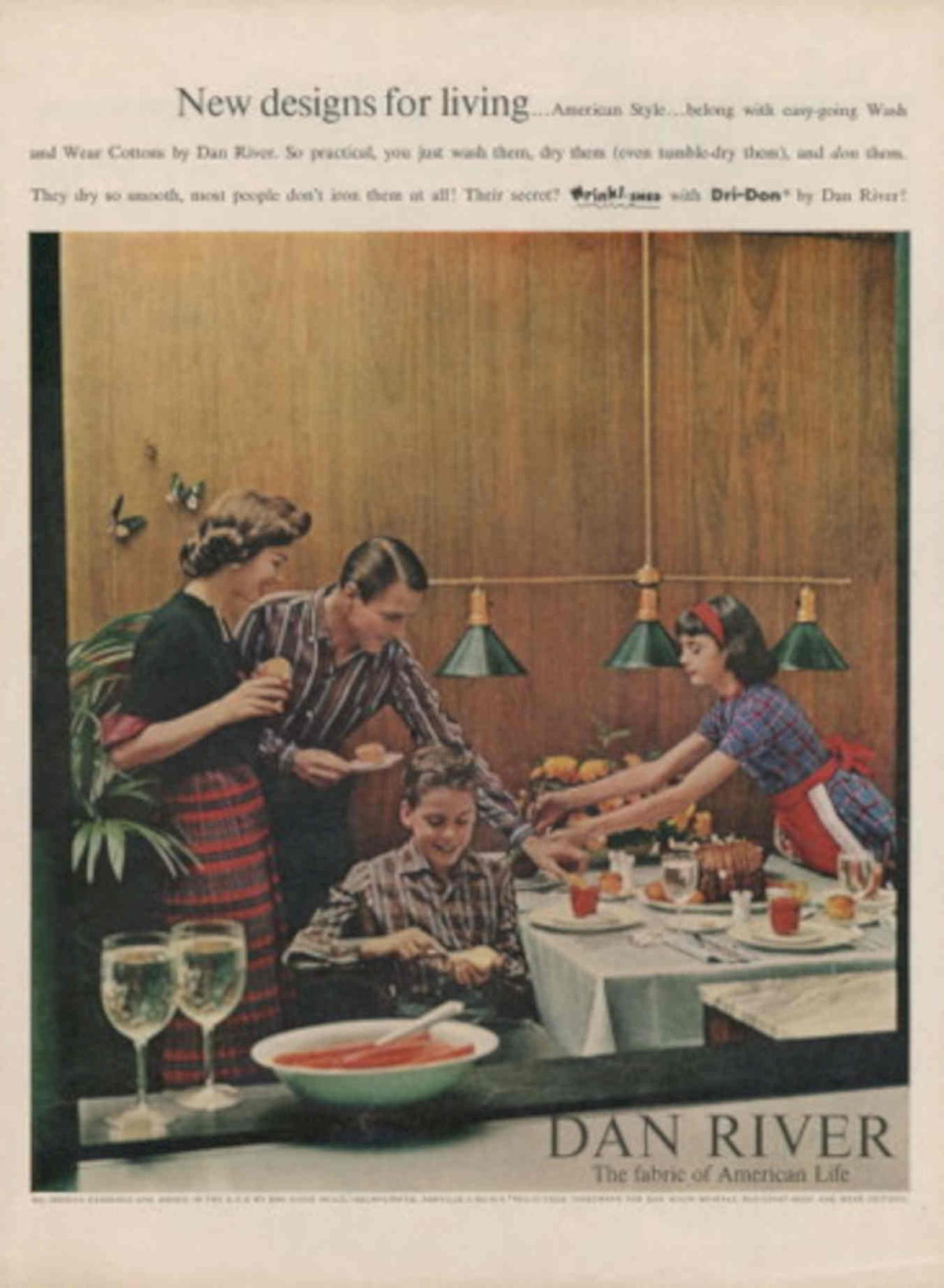 Vintage Family Dinner 1 1950s Vintage Retro Advert Poster