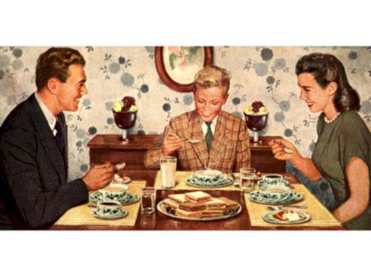 Vintage Family Dinner 2 1950s Vintage Retro Advert Poster