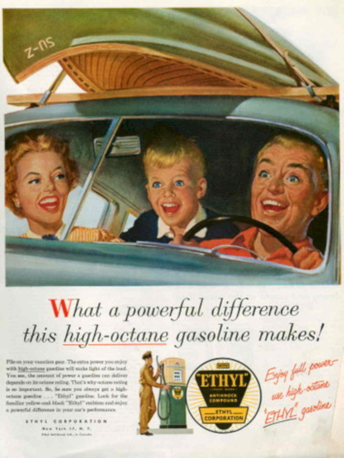 Vintage Family Ethyl 1950s Vintage Retro Advert Poster