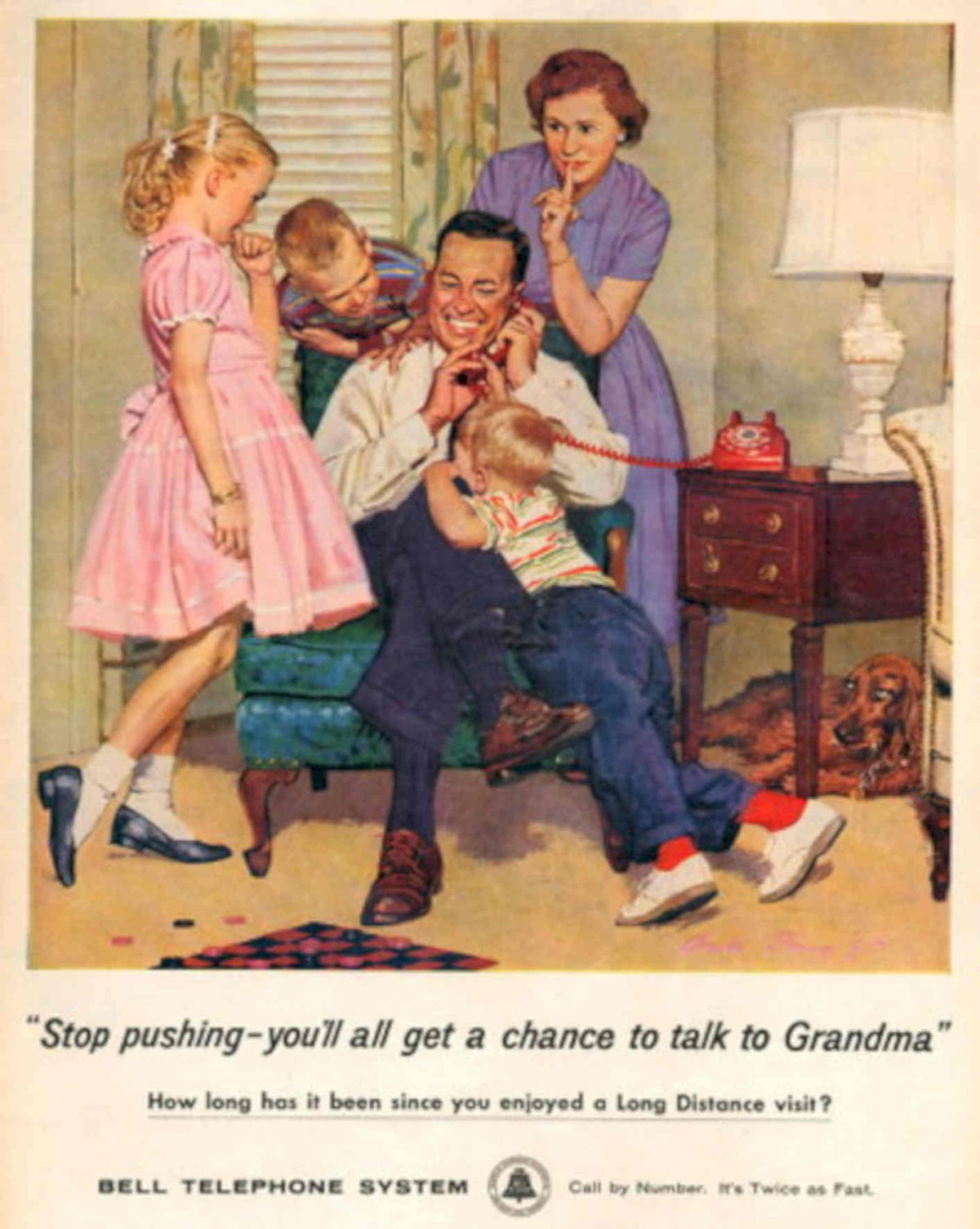 Vintage Family Talk 1950s Vintage Retro Advert Poster
