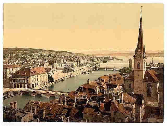 Vintage Farumunster and Alpenkette II Zurich A4 Photo Print