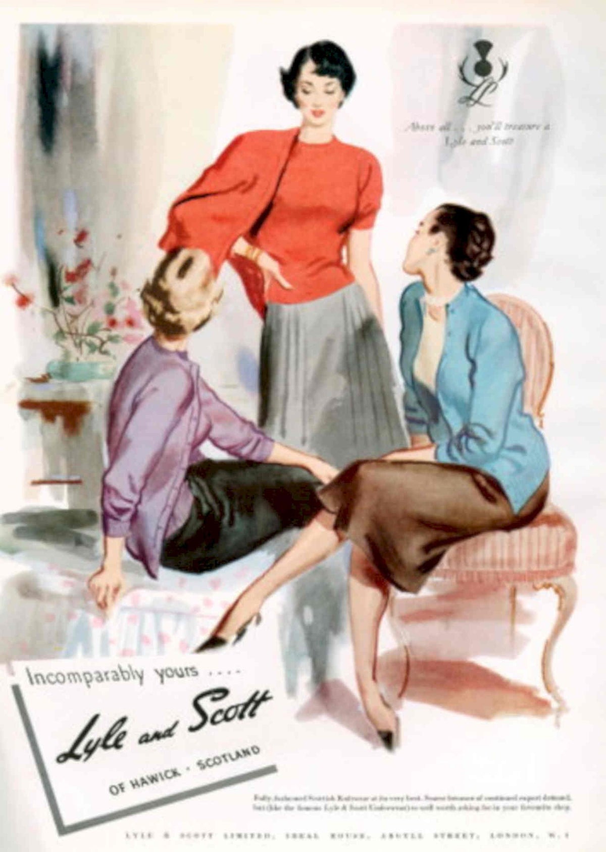 Vintage Fashion Lyle 1950s Vintage Retro Advert Poster