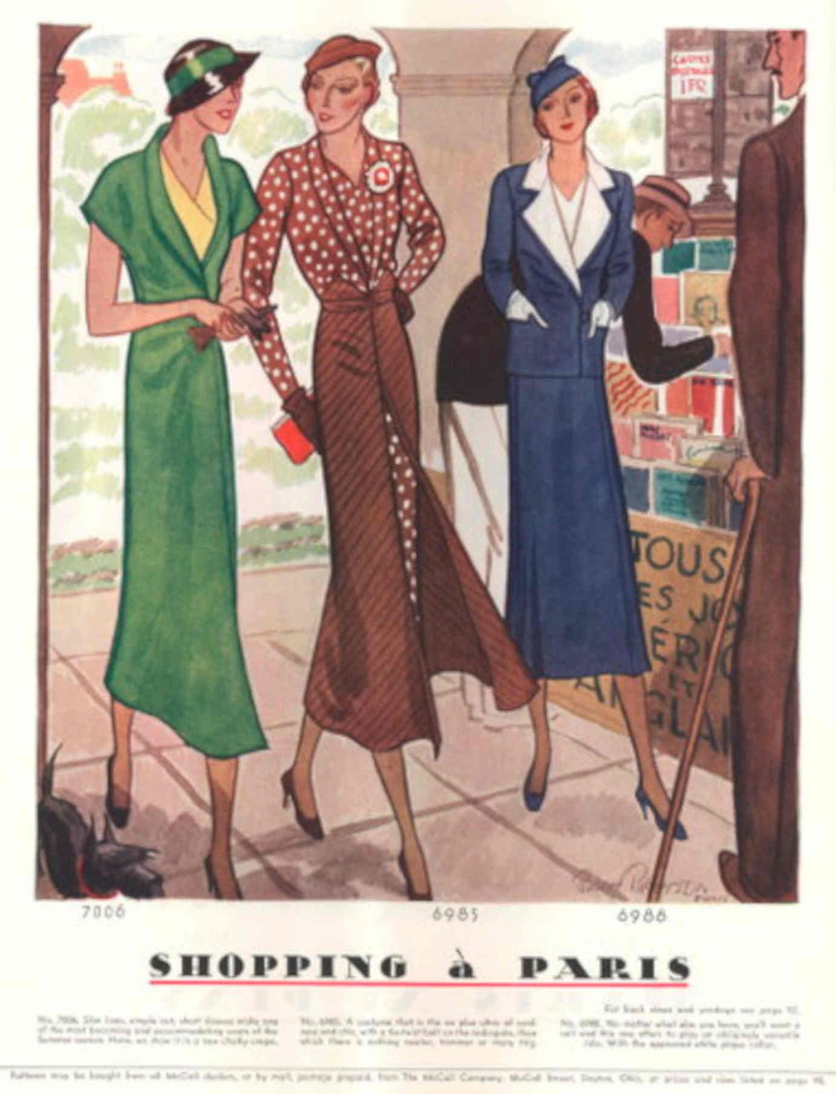 Vintage Fashion Paris 1930s Vintage Retro Advert Poster