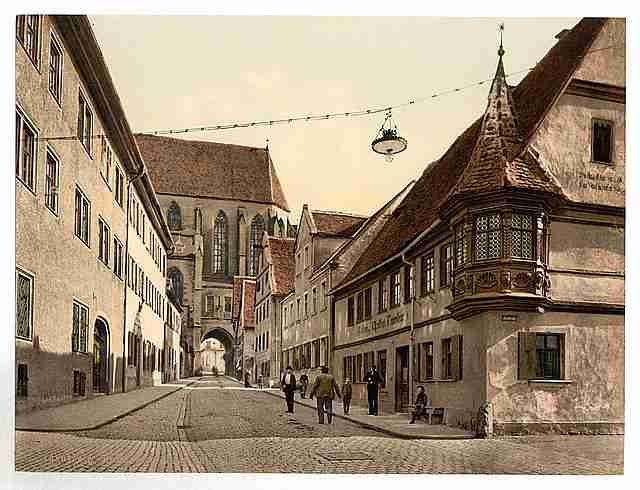 Vintage Feuerleins bow windows Rothenburg Bavaria A4 Photo Print