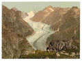Vintage Fiescher Glacier Valais Alps of A4 Photo Print