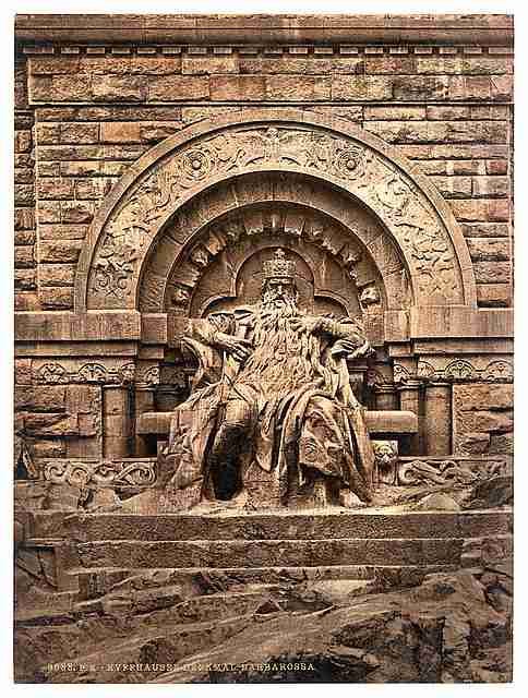Vintage Figure of Barbarossa Kyffhauser and Monument Thuringia A4 Photo Print