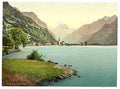 Vintage Fluelen general view Lake Lucerne A4 Photo Print