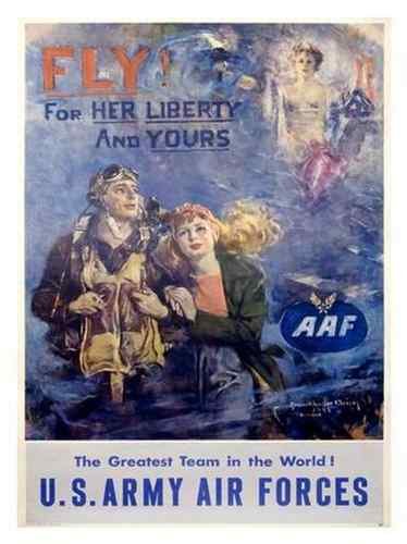 Vintage Fly US Army Air Forces WWII A4 Photo Print