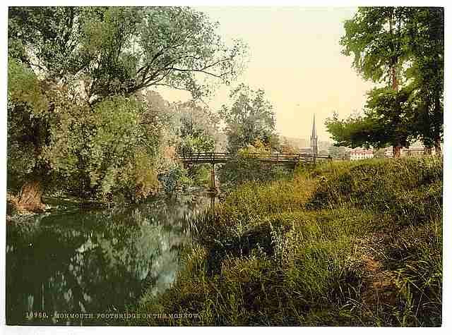 Vintage Footbridge on the Monnow Monmouth A4 Photo Print