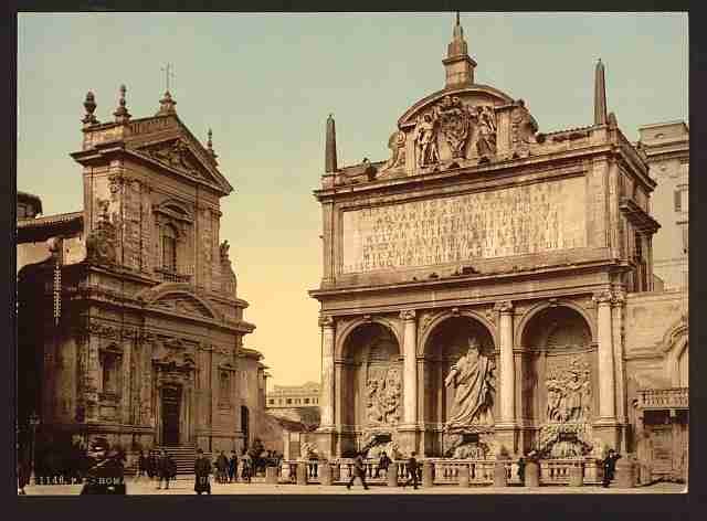 Vintage Fountain Acqua Felice Rome A4 Photo Print