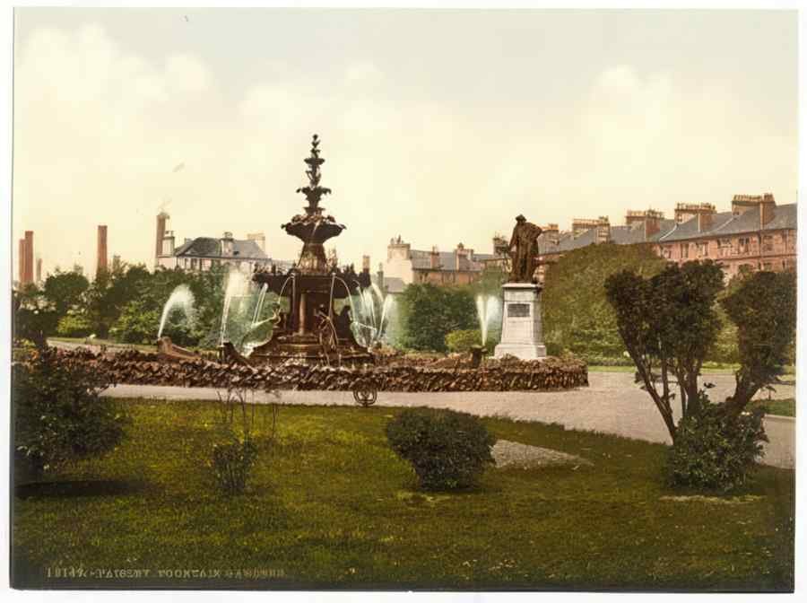 Vintage Fountain Gardens Paisley Scotland A4 Photo Print