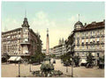Vintage Fountain and Breiter Weg Madgeburg Saxony A4 Photo Print
