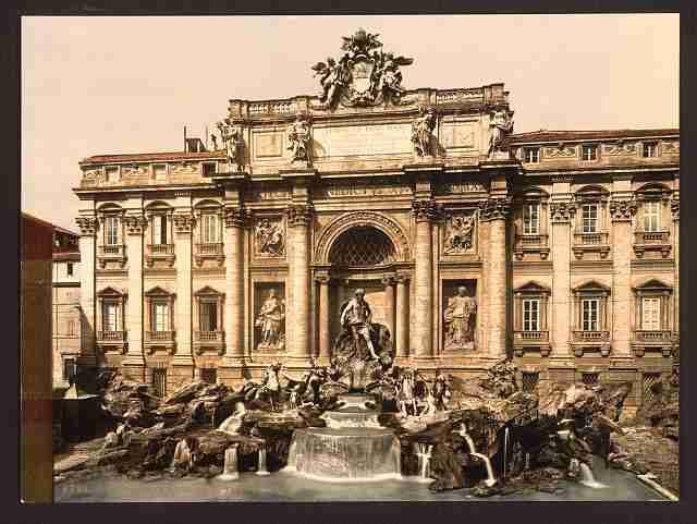Vintage Fountain of Trevi Rome A4 Photo Print