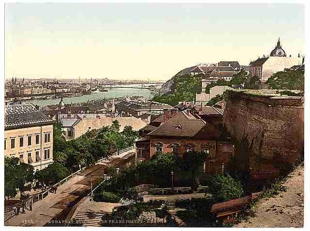 Vintage Franz Josephs Bridge Budapest Hungary A4 Photo Print