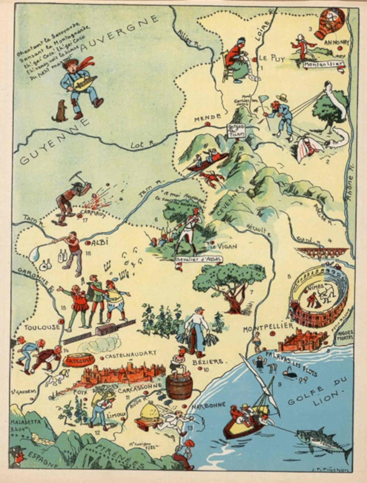 Vintage French Map 4 Vintage Retro Advert Poster