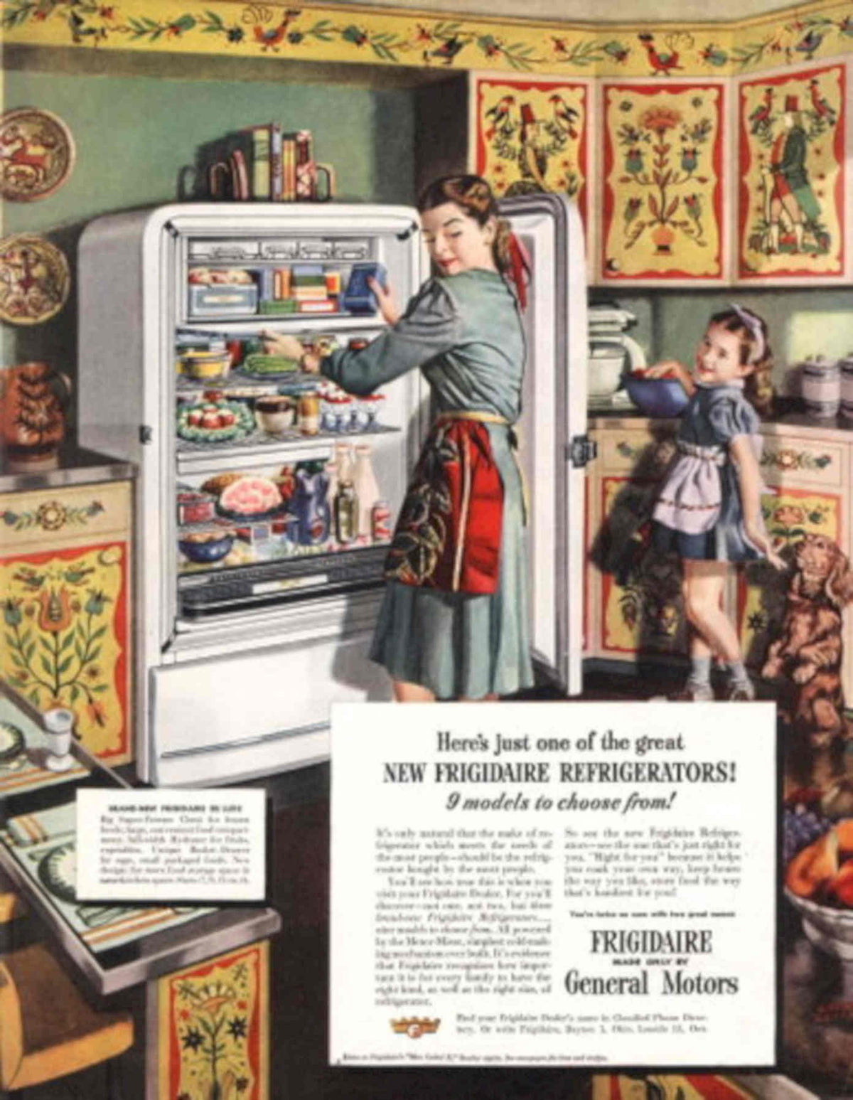 Vintage Frigidaire Kitchen 1940s Vintage Retro Advert Poster