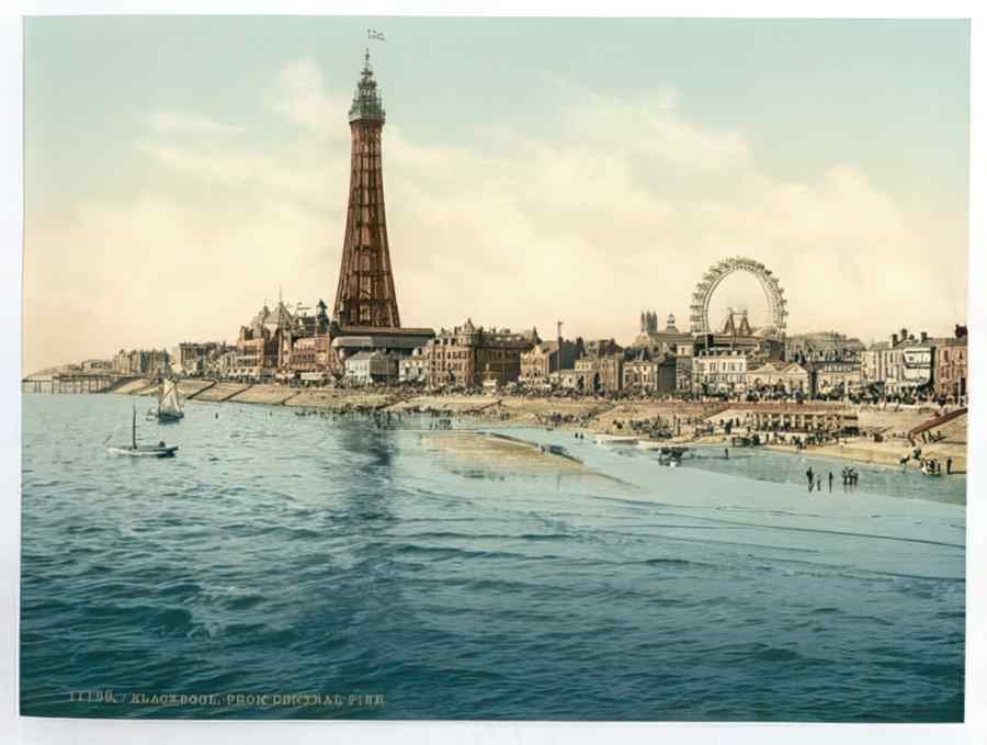 Vintage From Central Pier Blackpool England A4 Photo Print