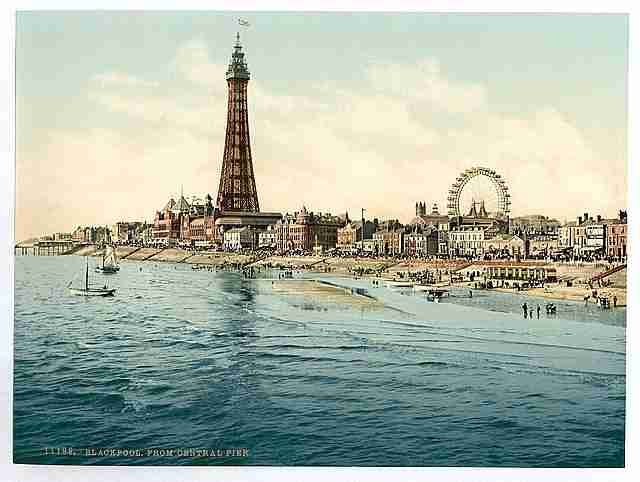 Vintage From Central Pier Blackpool A4 Photo Print