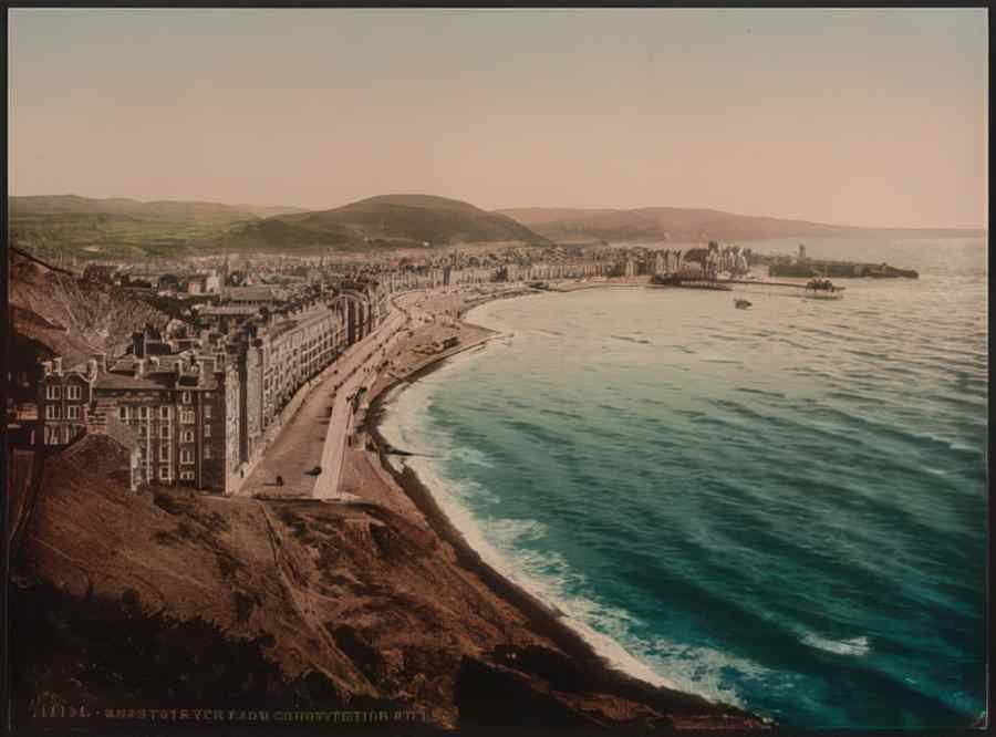 Vintage From Constitution Hill Aberystwith Wales A4 Photo Print