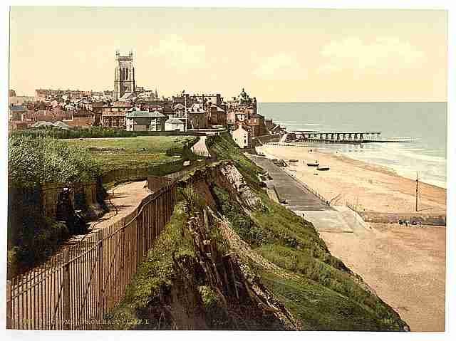 Vintage From E Cliff I Cromer A4 Photo Print