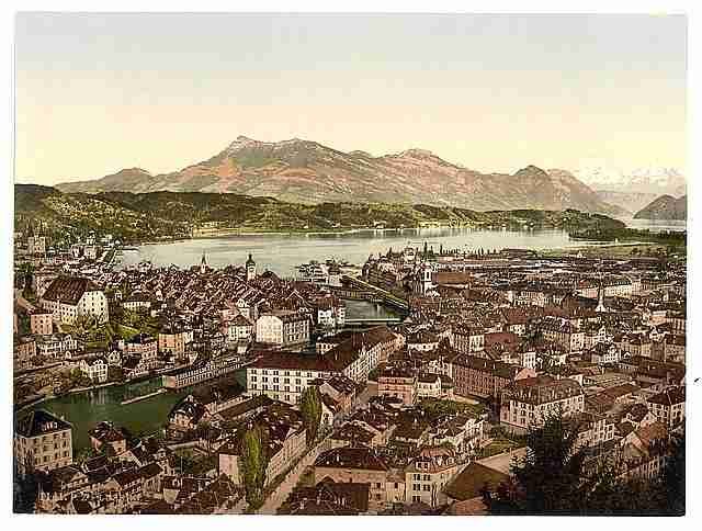 Vintage From Gutsch Lucerne A4 Photo Print