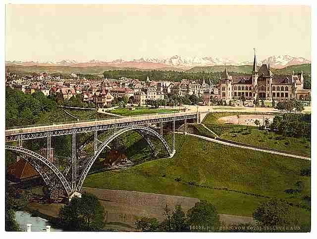 Vintage From Hotel Bellevue Berne A4 Photo Print