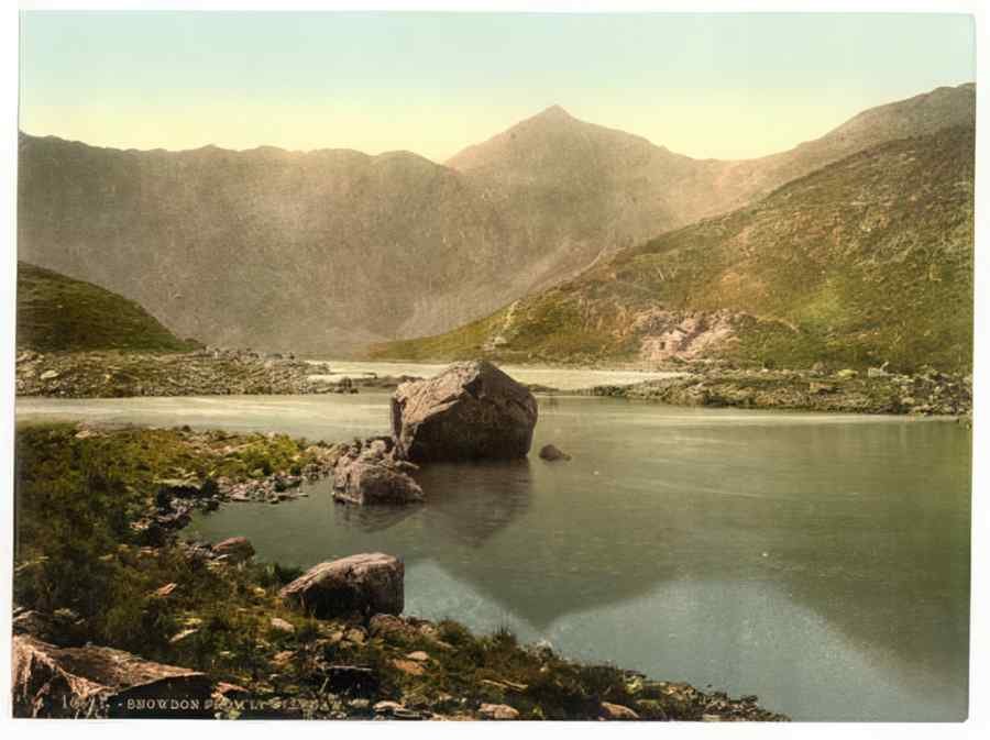Vintage From Llyn Llydaw Snowdon Wales A4 Photo Print