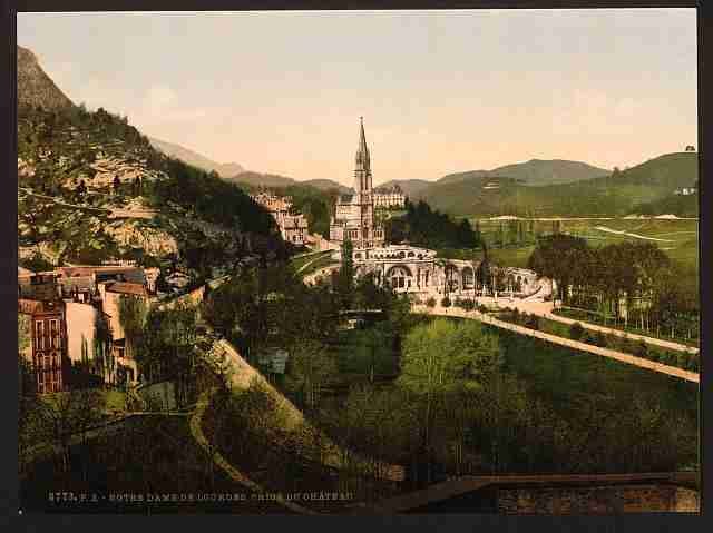 Vintage From Notre Dame de Lourdes Lourdes Pyrenees A4 Photo Print