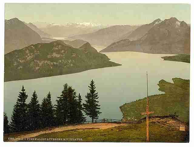 Vintage From Rigi Kanzell Pilatus I A4 Photo Print