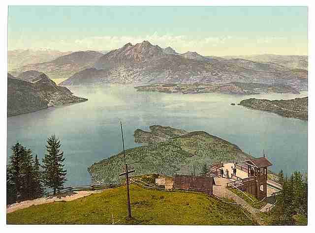 Vintage From Rigi Kanzell Pilatus II A4 Photo Print