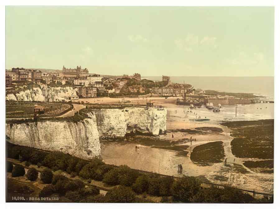 Vintage From The Cliffs Broadstairs England A4 Photo Print