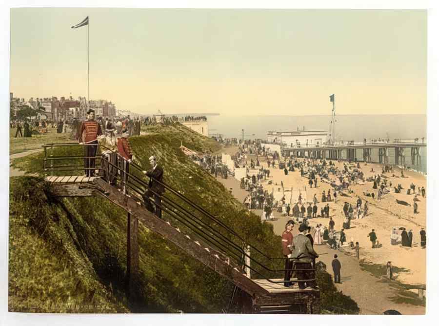 Vintage From The Cliffs Clactononsea England A4 Photo Print