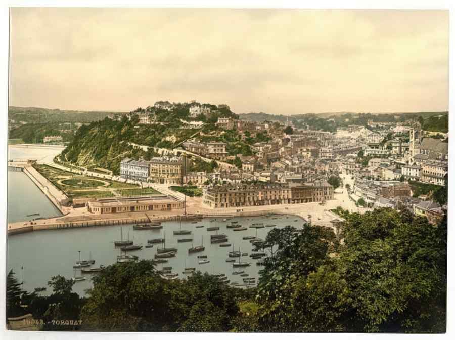 Vintage From The Hill Torquay England A4 Photo Print