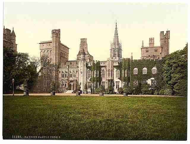 Vintage From the east Cardiff Castle A4 Photo Print