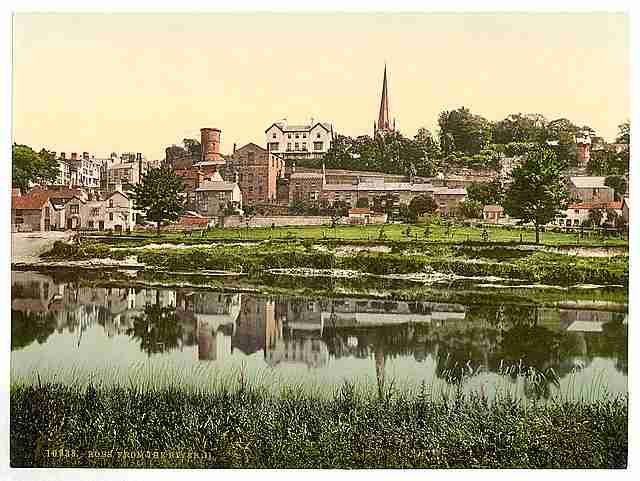 Vintage From the river II Ross on Wye A4 Photo Print