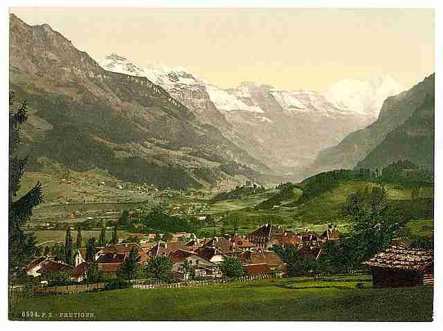 Vintage Frutigen general view Bernese Oberland A4 Photo Print