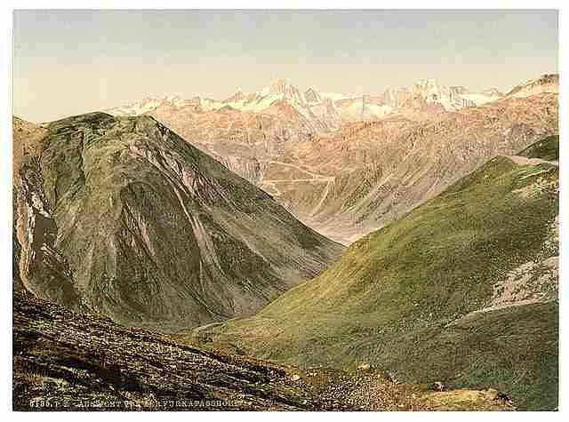 Vintage Furka Pass Bernese Oberland A4 Photo Print