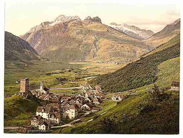 Vintage Furka Pass Hospenthal Bernese Oberland A4 Photo Print