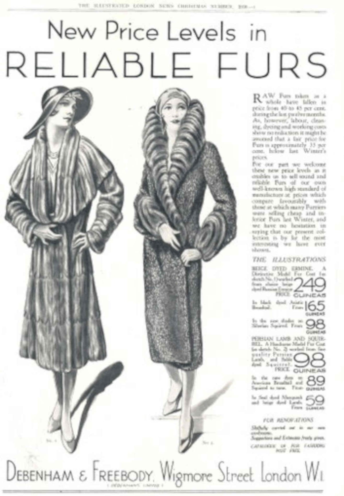 Vintage Furs Prices 1930s Vintage Retro Advert Poster