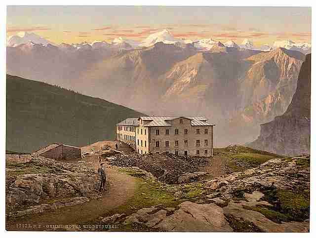 Vintage Gemmi Hotel Wildstrubel Bernese Oberland A4 Photo Print