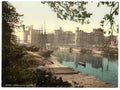 Vintage General View Carnarvon Castle Ie Caernarfon Wales A4 Photo Print