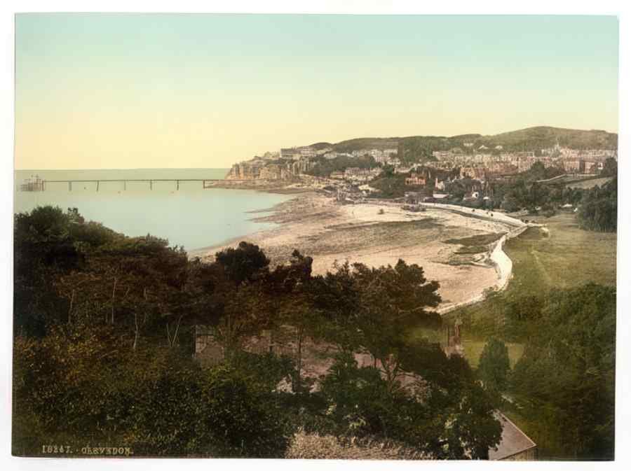 Vintage General View Clevedon England A4 Photo Print