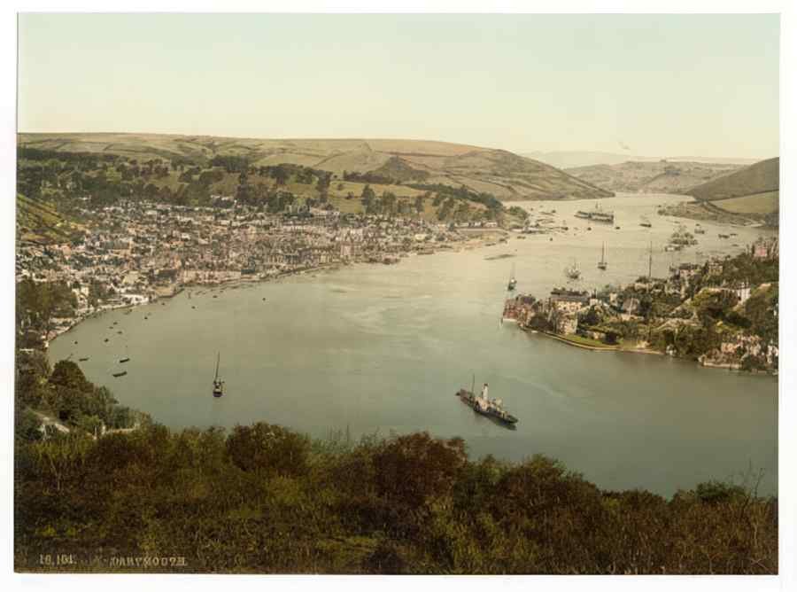 Vintage General View Dartmouth England A4 Photo Print