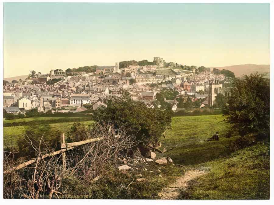 Vintage General View Denbigh Wales A4 Photo Print