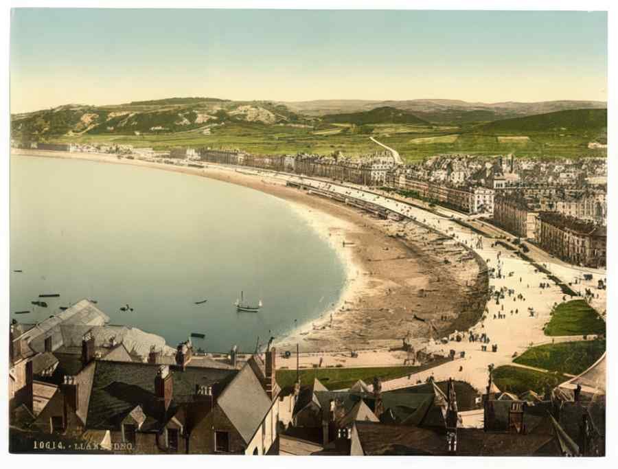 Vintage General View Llandudno Wales A4 Photo Print