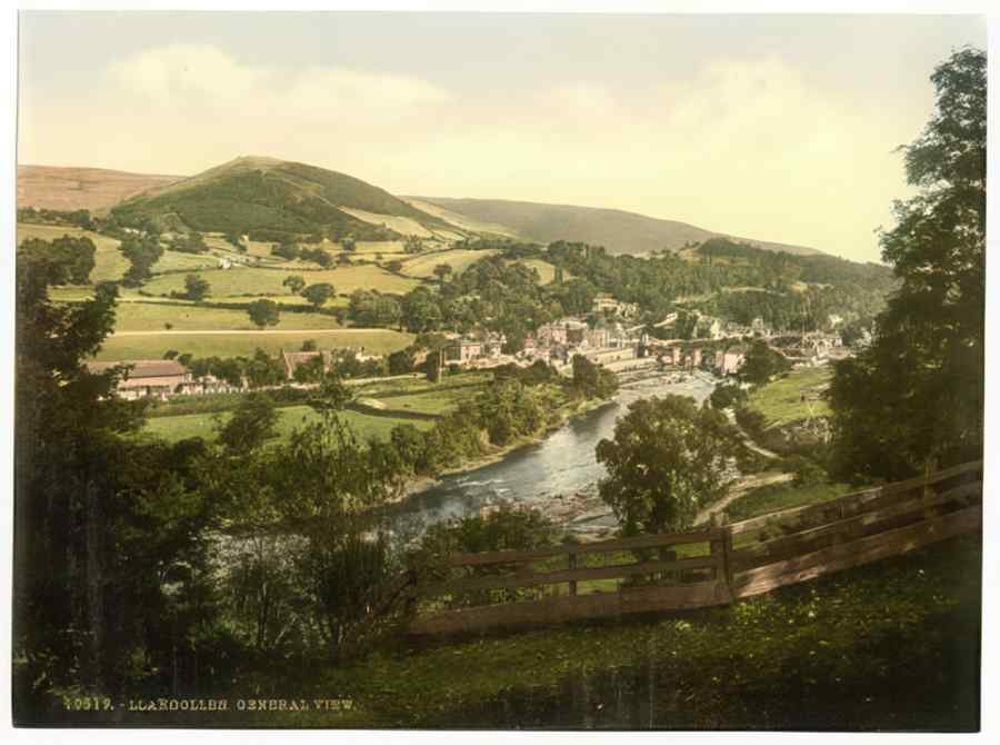 Vintage General View Llangollen 2 Wales A4 Photo Print